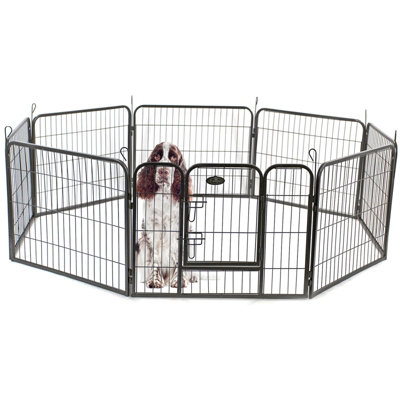 S 8 Panel Heavy Duty Play Pen Black - 3