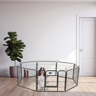 S 8 Panel Heavy Duty Play Pen Black - 4