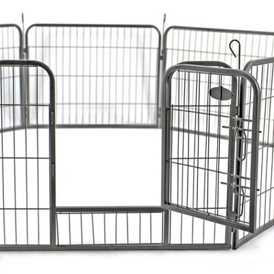 S 8 Panel Heavy Duty Play Pen Black - 5