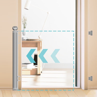 S&D, Retractable Baby Gate 135cm x 86 cm Stair Safety Gate Roll for ...