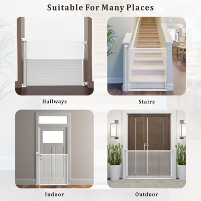 S&D, Retractable Baby Gate 86cm x 140 cm Stair Safety Gate Roll for ...