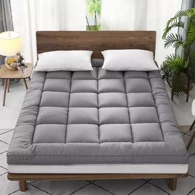 S SIZE Luxury Grey Mattress Topper 10cm Deep - Single Bed ...