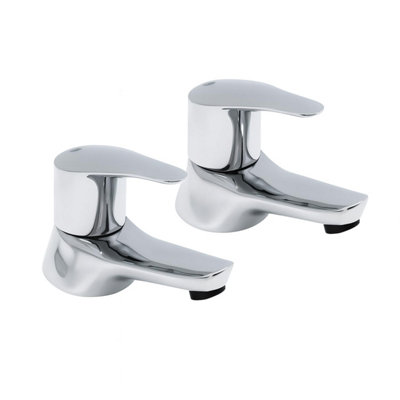 S12 Curve Luxury Bath Tap Pair Chrome - Sculptural Lever Handles ...