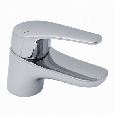 S12 Curve Mono Basin Mixer Chrome with Click Waste - Modern Single Lever Tap for Bathroom Basins & Sink Units