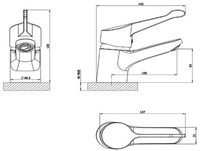 S12 QT Mono Basin Mixer Chrome - Single Lever Tap with Smooth Operation ...