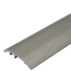 S16 Aluminium Door Bar floor Trim Threshold Cover Strip T bar Adjustable - Brushed Effect