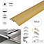S16 Aluminium Door Bar floor Trim Threshold Cover Strip T bar Adjustable - Gold