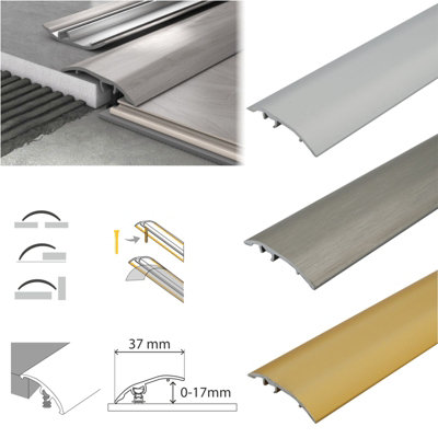 S16 Aluminium Door Bar floor Trim Threshold Cover Strip T bar Adjustable - Gold - 5
