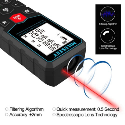 S6 Laser Distance Meter 120m,Digital Rangefinder with Level Bubble ...
