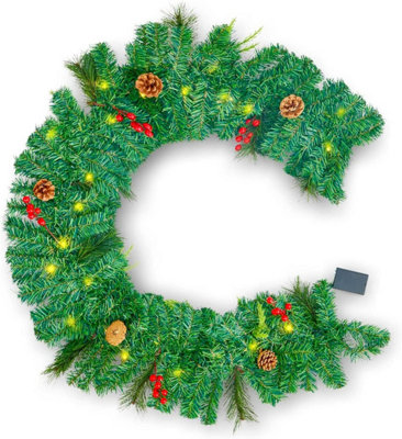 SA Products 1.8m Christmas Garland For Fireplace - Prelit Garland Christmas Decorations For Stairs - With 30 LED String Lights Price Comparisons | Compare The Build