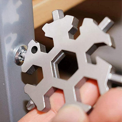 SA Products 18 in 1 Snowflake Multi Tool - Premium Keychain Mens Gadgets for Different with Resilient Stainless Steel Material - 6