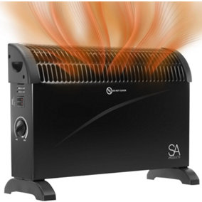 SA Products 2000W Convector Heater - Electric Radiator 3 Settings Wall Mountable - Energy Efficient Convection Heater (Black)