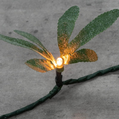 SA Products 25 LED Olive Garland - Green Leaf Bedroom Decor - Fairy Wreath Vines String Lights Decorations - 9