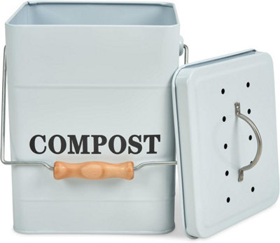 SA Products 3L Kitchen Compost Bin Compost Caddy with Lid Charcoal Filter for Odour Control
