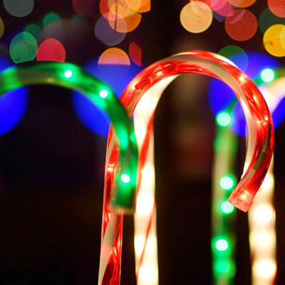 SA Products 4 Pack Battery Operated Christmas Candy Cane Pathway Lights - Waterproof Lights for Indoor Outdoor - 8