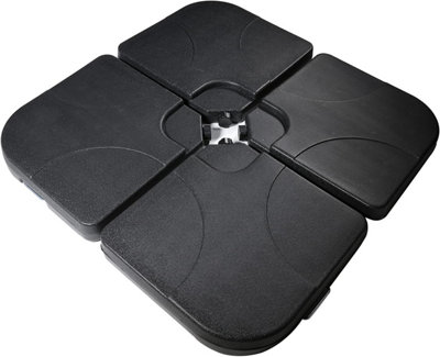 SA Products 4-Piece Parasol Weights - Durable, Heavy-Duty Plastic Cantilever Parasol Base Weights