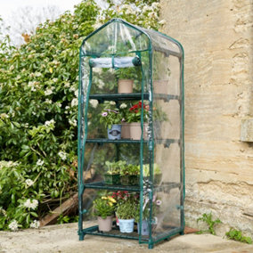 SA Products 4-Tier Small Shelves Mini Greenhouse - Garden Equipment for Indoor & Outdoor Use