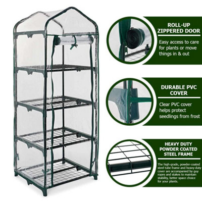 SA Products 4-Tier Small Shelves Mini Greenhouse - Garden Equipment for Indoor & Outdoor Use