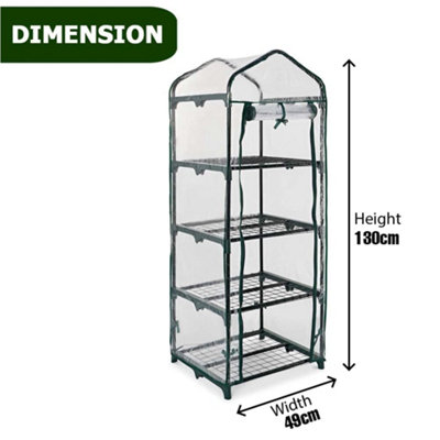 SA Products 4-Tier Small Shelves Mini Greenhouse - Garden Equipment for Indoor & Outdoor Use - 5
