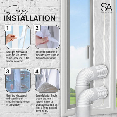 SA Products 4M AC Window Seal - Universal Window Insulation Kit for Air Conditioning Unit & Portable Tumble Dryer - 5