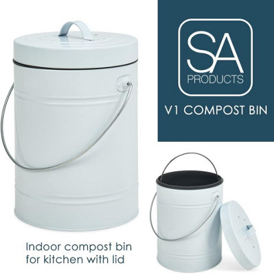 SA Products 5 Litre Kitchen Compost Bin - Small Bin with Lid for Organic Compost, Fruit & Vegetable Waste