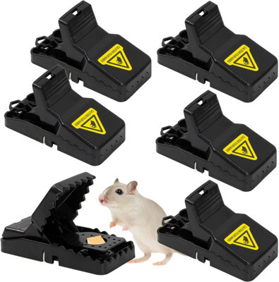 2 Pack Reusable Mouse Traps Rodent Snap Trap Mice Catcher Mousetrap Heavy Duty, Size: Small, Black