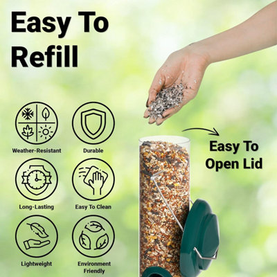 SA Products 8 Inch Bird Feeders - Hanging Bird Feeder with 2 Landing Sites - 3