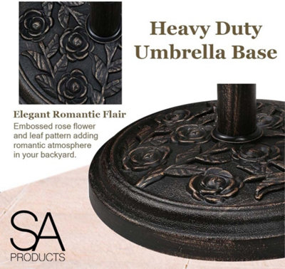 SA Products 9kg Resin Parasol Base - Durable, Heavy-Duty Material, Garden & Patio Umbrella Weights