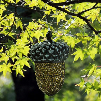 SA Products Acorn Bird Feeder - Outdoor Mounted Mixed Nuts Feeding Station for Wild Birds