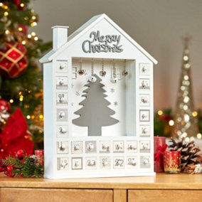 Sa Products Advent Calendar To Fill Yourself - Rustic Christmas Display - 24 Small Drawers For Chocolates & Treats - 44 x 32 x 6cm