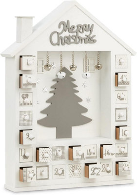 Sa Products Advent Calendar To Fill Yourself - Rustic Christmas Display - 24 Small Drawers For Chocolates & Treats - 44 x 32 x 6cm