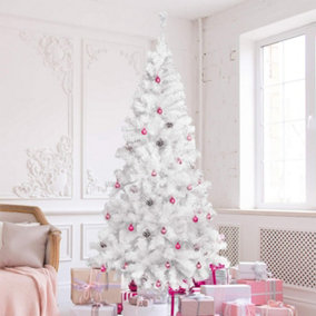 SA Products Artificial Snow Effect Christmas Tree - Made of PVC with Metal Stand - 6ft/180cm (550 Tips)