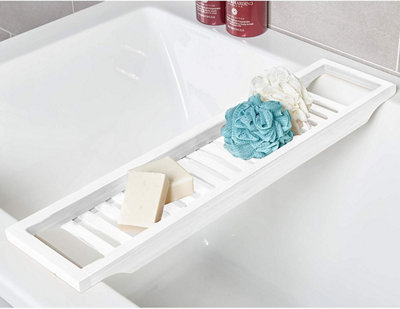 SA Products Bath Caddy Shelf Organizer - 70 x 14.5 x 4.5 cm Natural Bamboo Bathroom Organizer Price Comparisons | Compare The Build