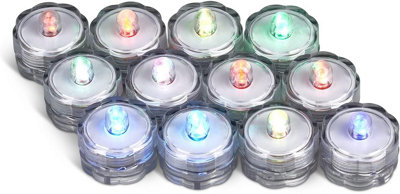 SA Products Battery 12 Pc Set LED Candles Battery Lights - Flickering Flameless Candles - Colour Changing Feature - 4