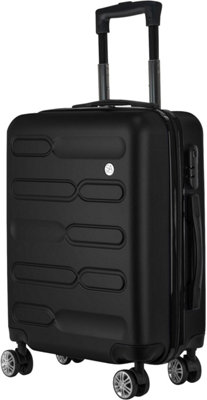 SA Products Black Cabin Suitcase - 34L Carry On Suitcase, Cabin Bag 55x40x20 with Combination Lock