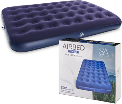 Single Flocked Camping Airbed - Waterproof Inflatable Mattress Blow Up Air  Bed