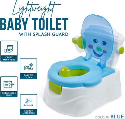 SA Products Blue Kids Potty Training Toilet Seat with Splash Guard - Lightweight Portable Potty Great for Travel