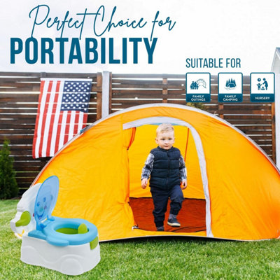 SA Products Blue Kids Potty Training Toilet Seat with Splash Guard - Lightweight Portable Potty Great for Travel - 6