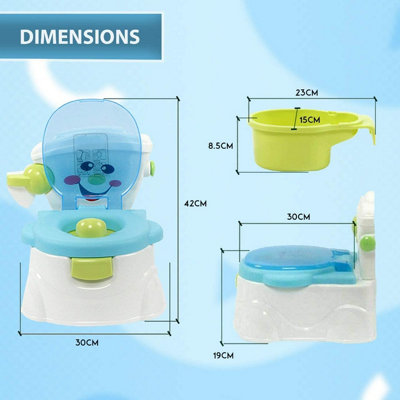 SA Products Blue Kids Potty Training Toilet Seat with Splash Guard - Lightweight Portable Potty Great for Travel - 8