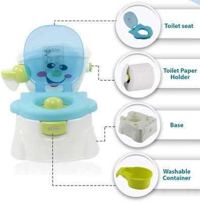 SA Products Blue Kids Potty Training Toilet Seat with Splash Guard - Lightweight Portable Potty Great for Travel - 9