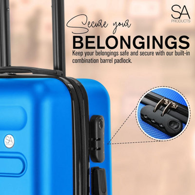 SA Products Cabin Suitcase - 34L Carry On Suitcase, Cabin Bag 55x40x20 with Combination Lock