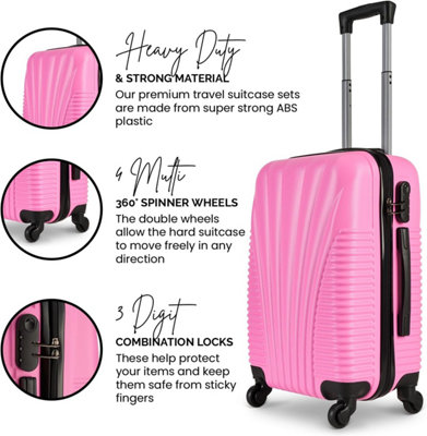 SA Products Cabin Suitcase Hardshell Airline Approved Luggage Bag for Travel 50.5x23x37cm Rose Gold