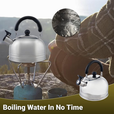 SA Products Camping Kettle 2L Stainless Steel Whistling Kettle Portable Boiling Pot for Coffee Tea DIY at B Q