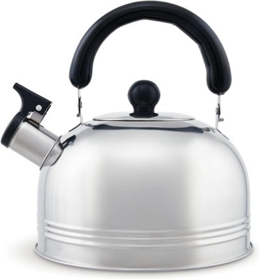 SA Products Camping Kettle 2L - Stainless Steel Whistling Kettle - Portable Boiling Pot for Coffee Tea - 6