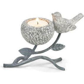 SA Products Candle Holder - Bird Tealight Candle Holders - Bird and Nest Vintage Candle Holders with Branch Stand
