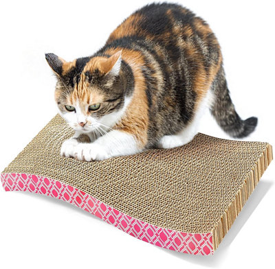 SA Products Cat Scratching Board Cardboard Cat Scratcher with Textures Design