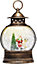 SA Products Christmas Snow Globe Lantern - Musical Christmas Scene Globe with Glitter Santa Claus Reindeer Xmas Tree & LED Light