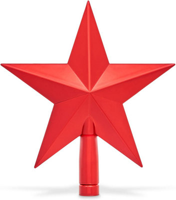 SA Products Christmas Tree Decorations - Set of 42 Red Star & Ball Decorative Holiday Accessories & Ornaments - 6