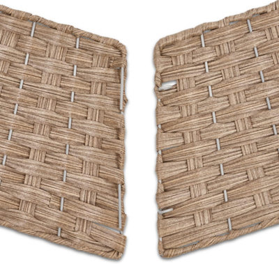 SA Products Christmas Tree Skirt - Square Plastic Rattan Tree Stand Cover - Foldable & Easy To Store - 48x48x25cm - Light Brown - 7