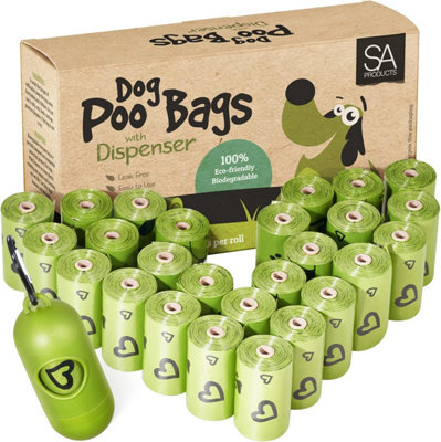 SA Products - Compostable Dog Poo Bags for All Pets, Cats - Includes Adjustable Poop Bag Dispenser 27 Rolls, 540 Pooh Baggies Price Comparisons | Compare The Build